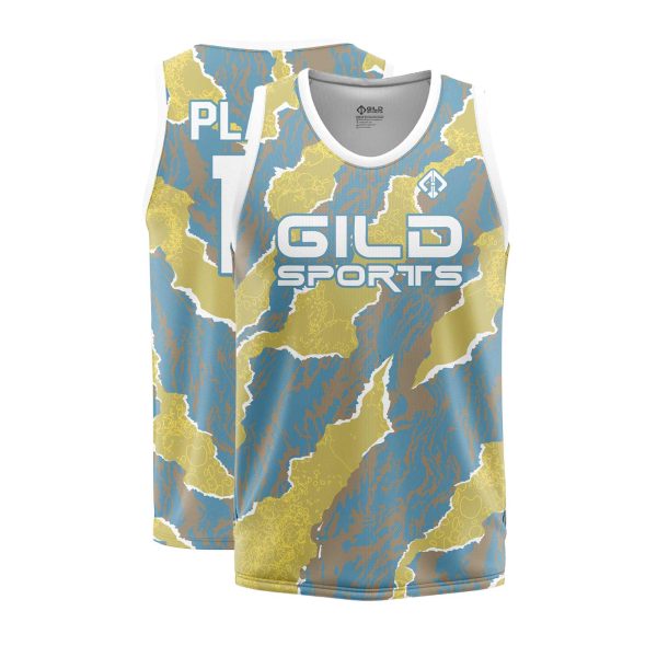 Front and Back View of Custom Team Basketball Jerseys by Gild Sports