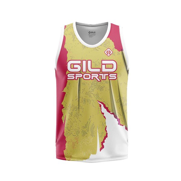 Front View of Customized Basketball Jerseys by Gild Sports