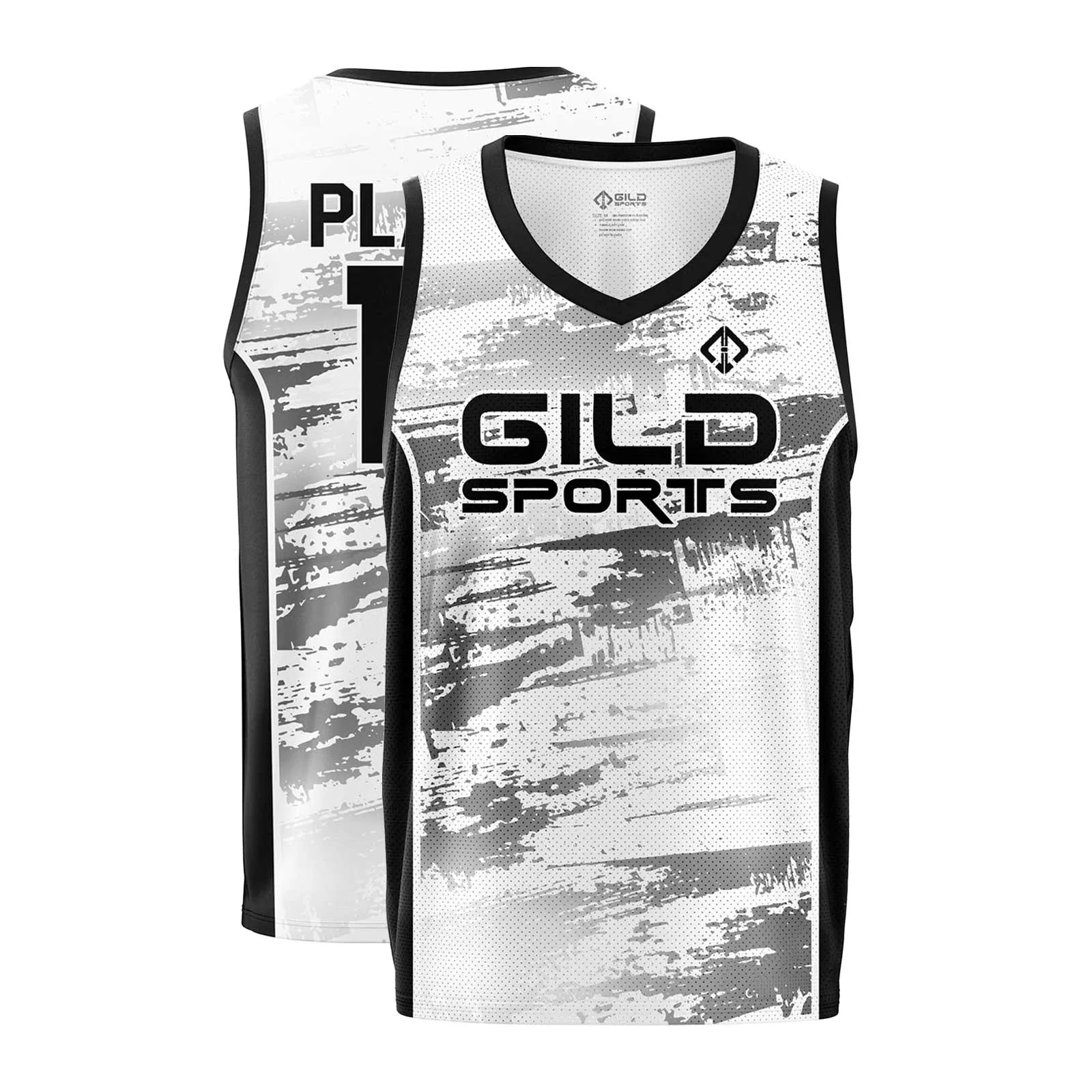 Front and Back View Design Custom Basketball Jerseys by Gild Sports