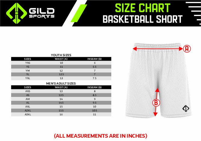 BASKETBALL SHORT Size Chart