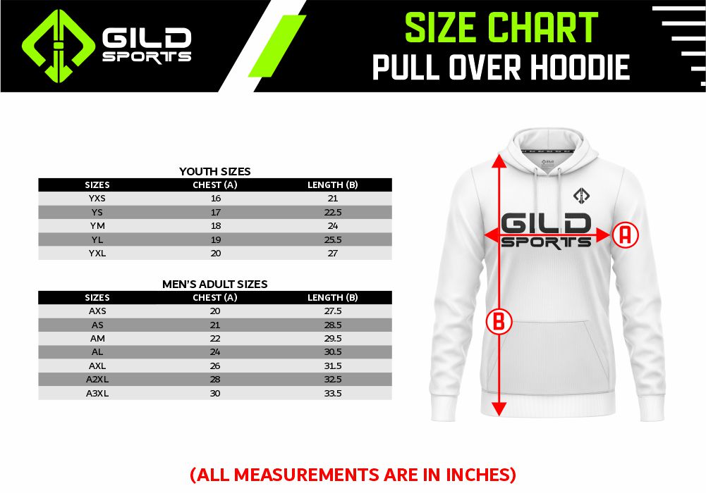 HOODIE Size Chart