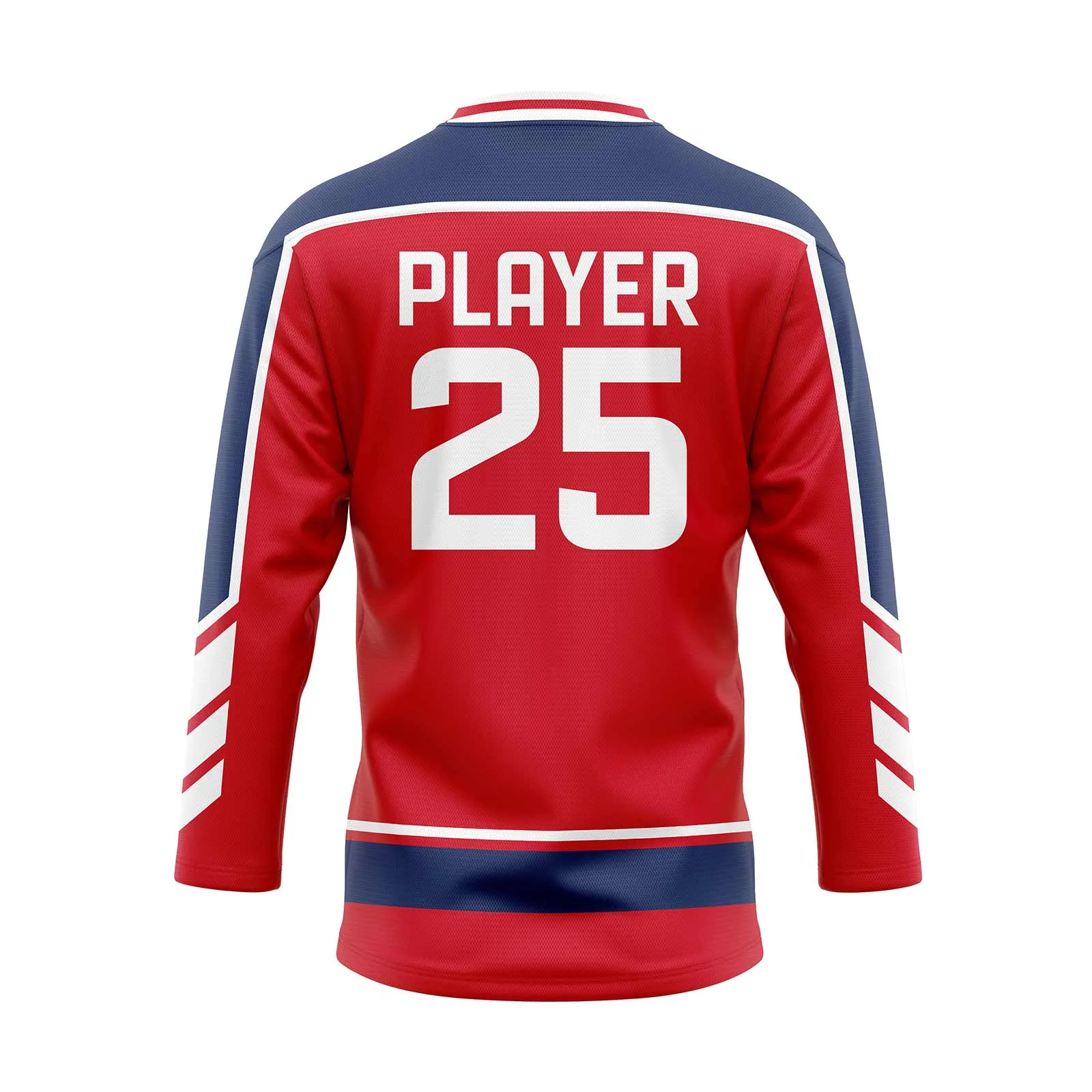 Navy and Red Ice Hockey Jersey - Image 3