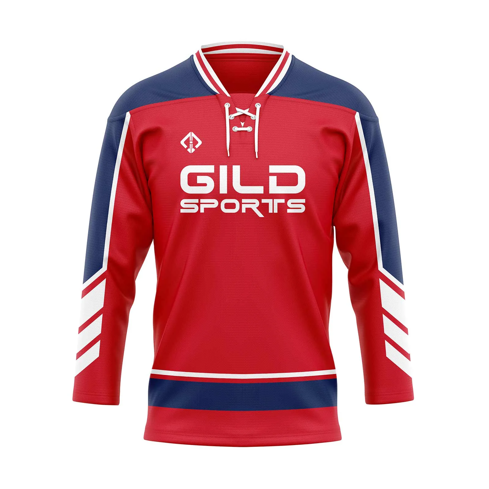 Navy and Red Ice Hockey Jersey
